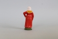 Santon en terre cuite :femme à la robe rouge