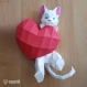 Kit papercraft chat amoureux