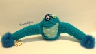 Hugmonster bleu (le monstre à câlins) crocheté