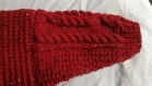 Pull irlandais 4 ans rouge tricoté main