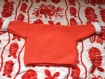 Cache cœur orange, tricoté à la main pour bébé, taille 6 mois