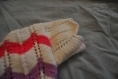 Pull rose manches courtes rayé tricoté à la main, pour bébé taille 6 mois