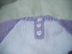 Pull bicolore tricoté main, pour bébé taille 9 mois
