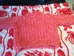 Pull orange chiné blanc tricoté main, pour bébé taille 9 mois