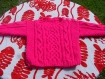 Pull irlandais rose tricoté main, taille 3 mois