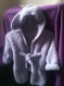 Peignoir violet clair à capuche tricoté main, pour bébé taille 6 mois