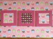 Trio de minis cadres photos magnétiques cupcake rose à personnaliser