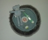 Corbeille bébé, création en recyclage et crochet, modèle unique et original