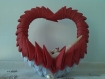 Coeur déco réalisé en papier, verre, coquillages + origami