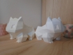 Cache pot de fleur - finition brillante s - look pokemon bulbizarre origami (low poly)