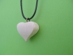 Pendentif coeur 3d bois monté en collier