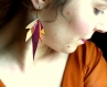 Boucles d'oreilles* cuir * motifs géométriques* cristaux