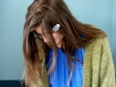 Peigne à cheveux* accessoire coiffure* fleurs en tissu