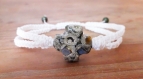 Bracelet macramé avec croix de jaspe