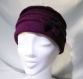 Chapeau à plis en laine bouillie prune avec noeud