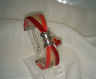 Bracelet en cuir de liège et cuir rouge
