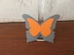 20 marques places papillon gris et orange   mariage