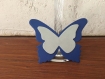 20 marques places papillon bleu marine et gris  mariage