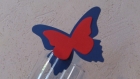20 marques places papillon bleu marine et rouge  mariage