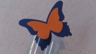 20 marques places papillon bleu marine et orange  mariage