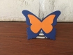 20 marques places papillon bleu marine et orange  mariage