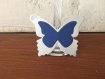 20 marques places papillon blanc et bleu marine  mariage