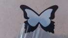 20 marques places papillon noir et bleu ciel  mariage