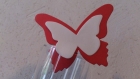 20 marques places papillon rouge  et  ivoire  mariage