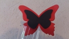 20 marques places papillon rouge  et  noir  mariage