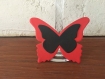 20 marques places papillon rouge  et  noir  mariage