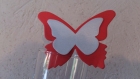 20 marques places papillon rouge  et  blanc  mariage