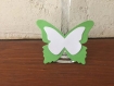 20 marques places papillon  vert anis  et blanc  mariage