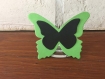 20 marques places papillon  vert anis  et noir  mariage