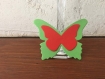 20 marques places papillon  vert anis  et  rouge    mariage