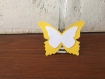 20 marques places papillon  jaune et blanc    mariage