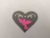 Scrapbooking   100  confettis coeur  ajouré  rose  colombe grise  mariage                                                                                                                                                                            