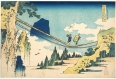 Set de table plastique, semi-rigide, design original, esthétique, lavable et résistant - peintures japonaises - hokusaï. le pont suspendu entre hida et etchu.