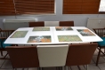 Set de table plastique, semi-rigide, design original - décoration de table - esthétique, lavable et résistant - peintures d'orient - fleurs de cerisier et pagode au japon.