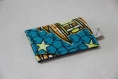 Porte-cartes en tissu africain/wax et simili cuir - makoko