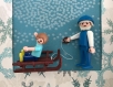 Cadre playmobil grand père et son petit fils vintage