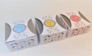  boites à dragées carrées personnalisables, graphisme original, gris, blanc et rose: lot de 10 boites
