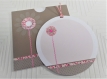 Carte félicitations avec fleur en relief, taupe et rose et son enveloppe. carte de félicitations, naissance, baptême, mariage