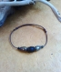 Bracelet pour homme corde coton et perles céramique, bracelet ajustable, fait main