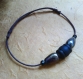 Bracelet pour homme corde coton et perles céramique, bracelet ajustable, fait main