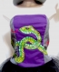Bustier gris et violet avec serpents peints à la main, l'art à porter,unique et original, taille 38