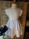 Robe fille à rayures bleues et blanches 5 ans vintage année 1950/dress girl  white and blue stripes 5 years vintage 1950's