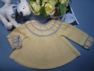 Manteau paletot tricot,pull pour 9 à 12 mois, layette vintage année 1950/coat knit coat, sweater for 9 to 12 months, 1950s vintage layette