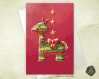 Carte de voeux  fête des mères noël nouvel an anniversaire lama piñata