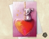 Carte de voeux koala  fête des mères manège coeur amour saint-valentin