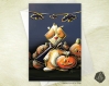 Carte de voeux halloween cochon d'inde et citrouilles